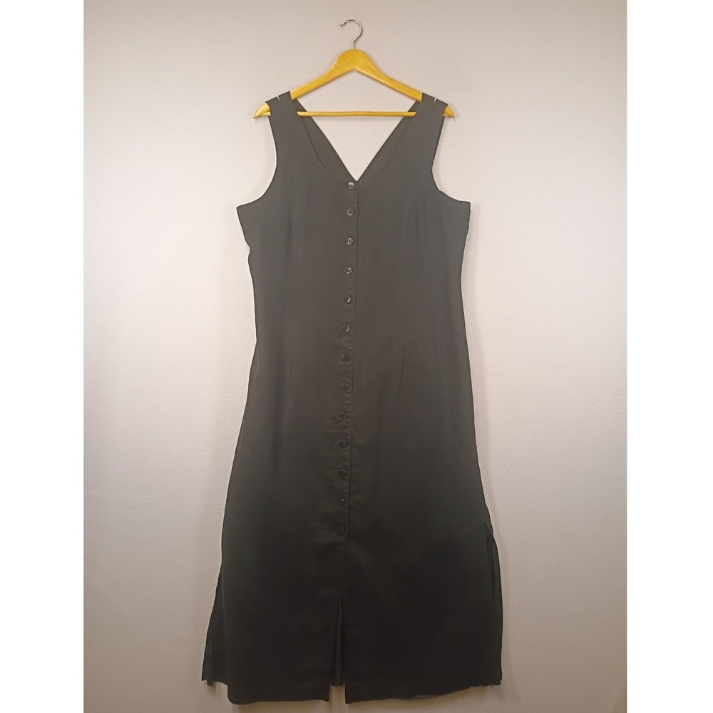 Minimalist‎ Real Comfort by Chadwicks Womens 16 Linen Button Front Maxi Dress